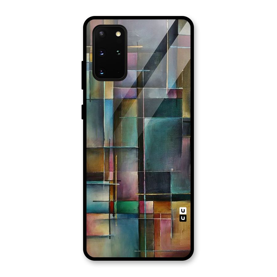 Dark Square Shapes Glass Back Case for Galaxy S20 Plus