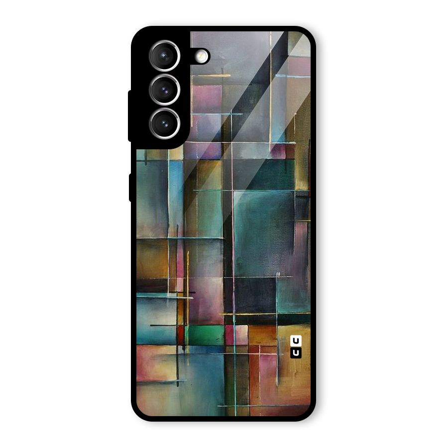 Dark Square Shapes Glass Back Case for Galaxy S21 5G