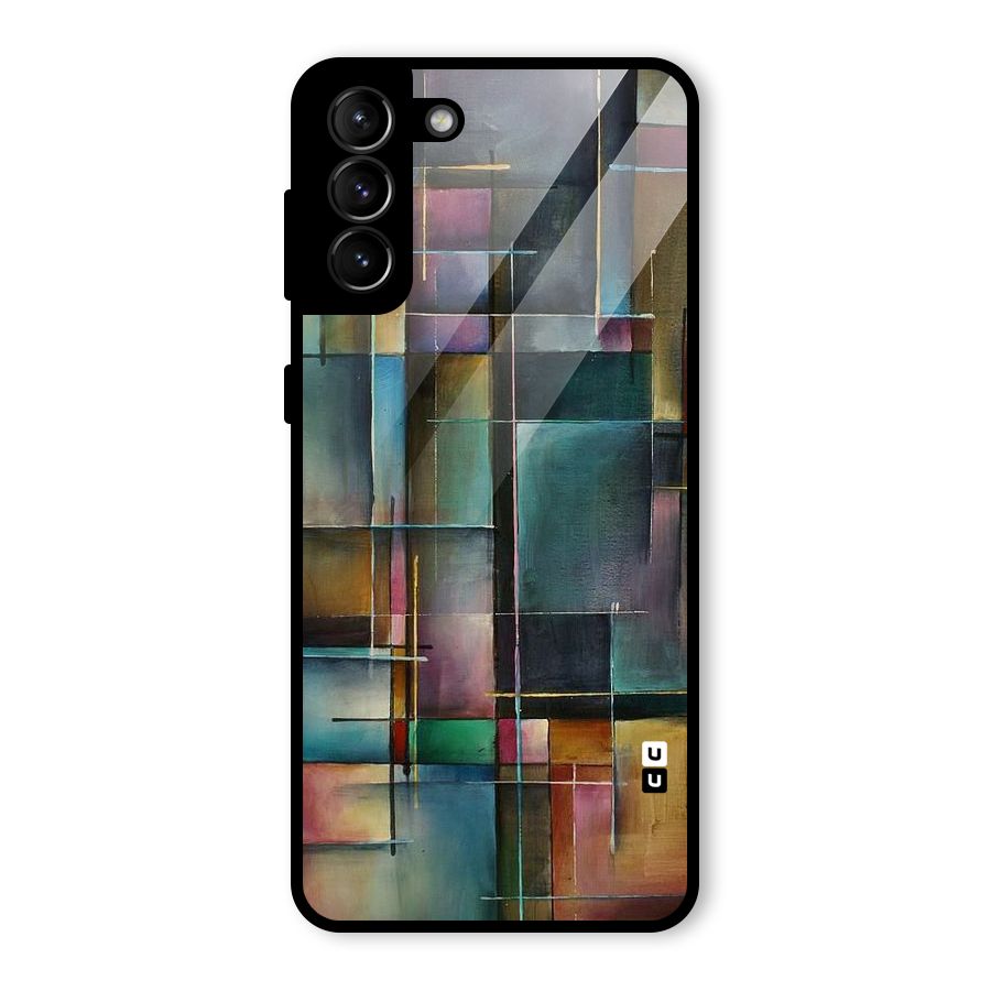 Dark Square Shapes Glass Back Case for Galaxy S21 Plus