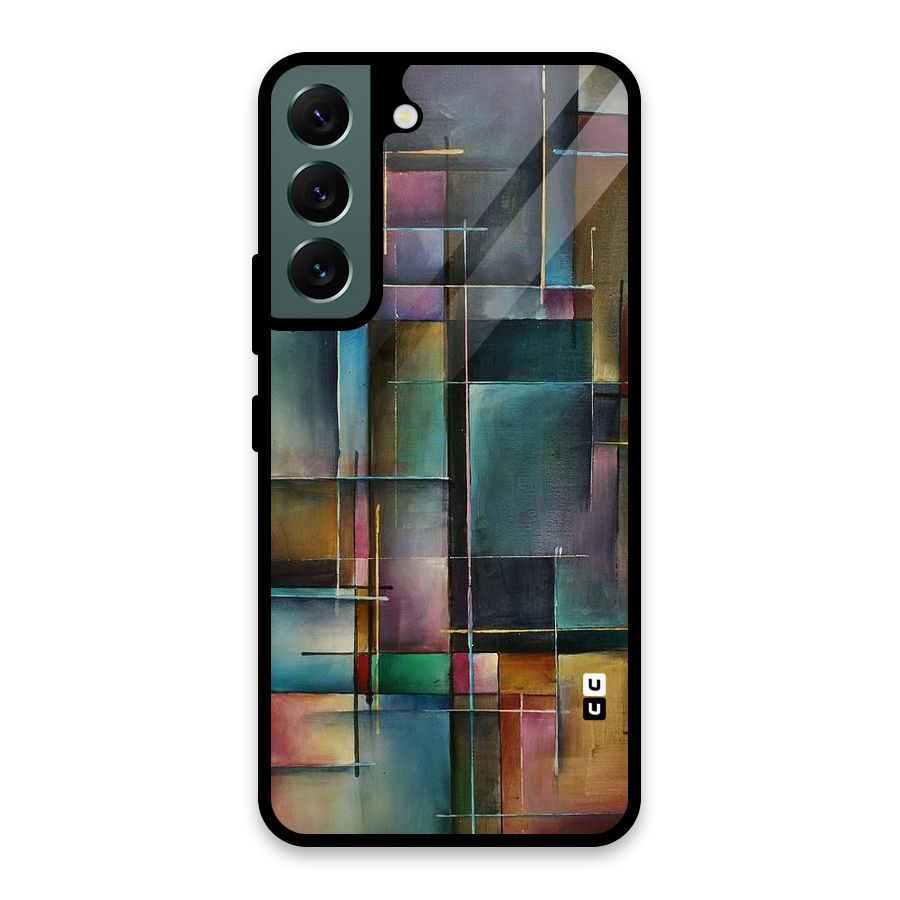 Dark Square Shapes Glass Back Case for Galaxy S22 5G