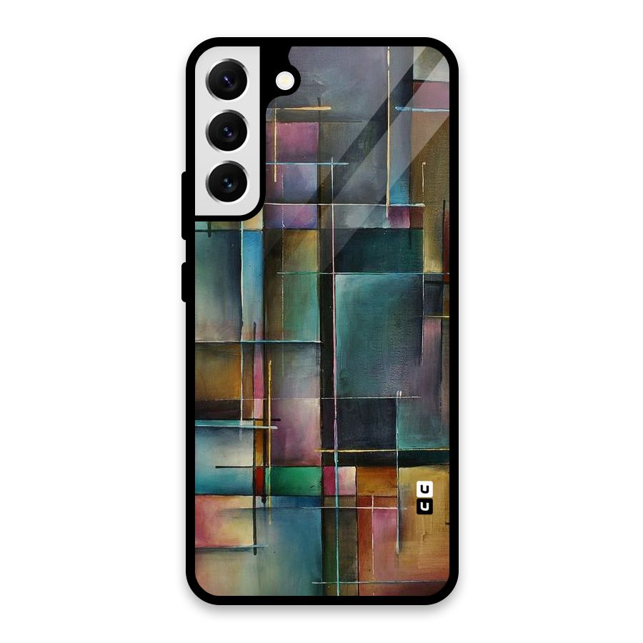 Dark Square Shapes Glass Back Case for Galaxy S22 Plus 5G
