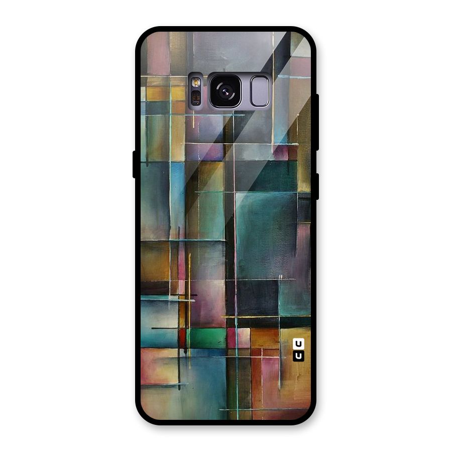 Dark Square Shapes Glass Back Case for Galaxy S8