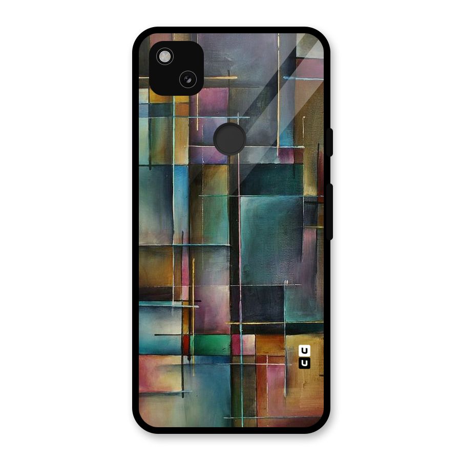 Dark Square Shapes Glass Back Case for Google Pixel 4a