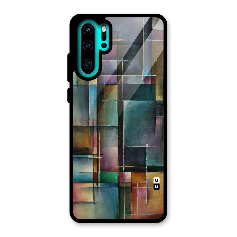 Dark Square Shapes Glass Back Case for Huawei P30 Pro