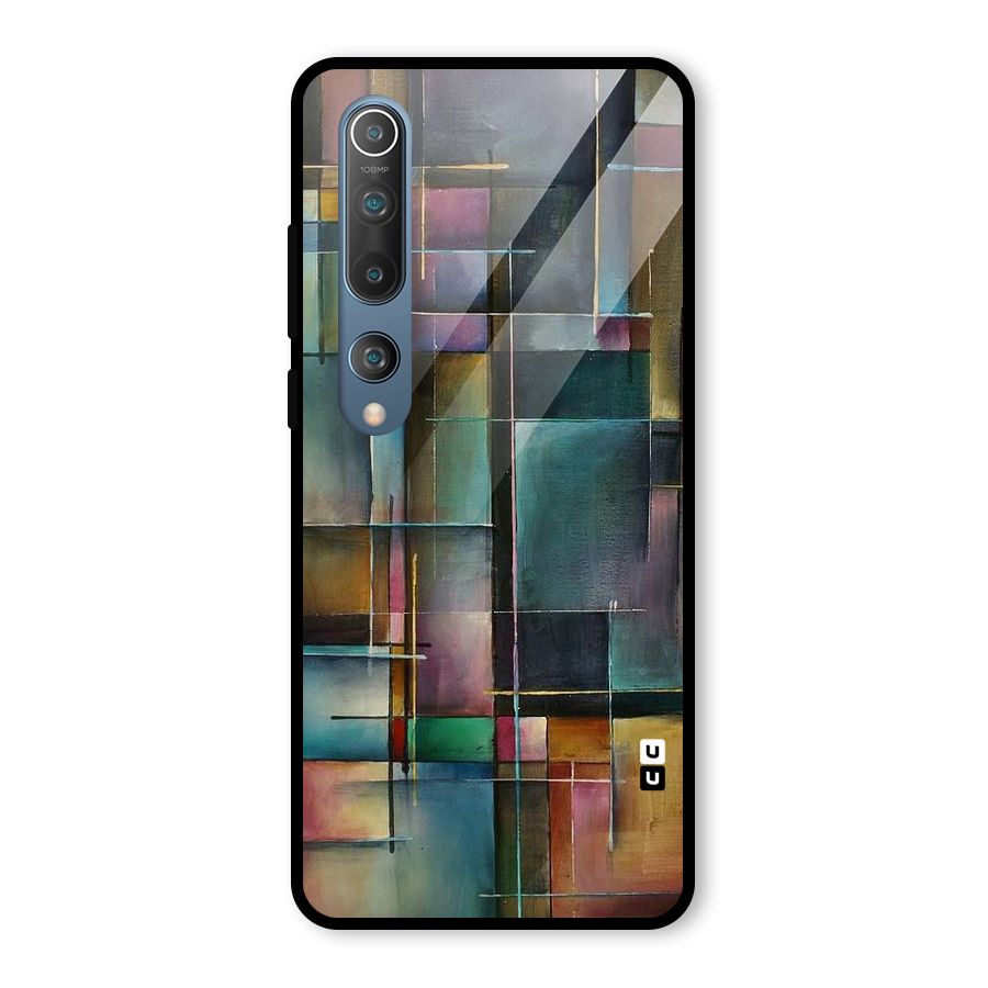 Dark Square Shapes Glass Back Case for Mi 10