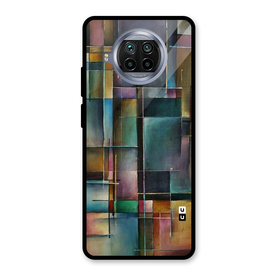 Dark Square Shapes Glass Back Case for Mi 10i