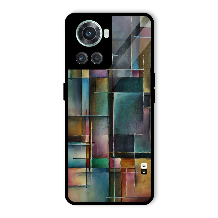 Dark Square Shapes Glass Back Case for OnePlus 10R