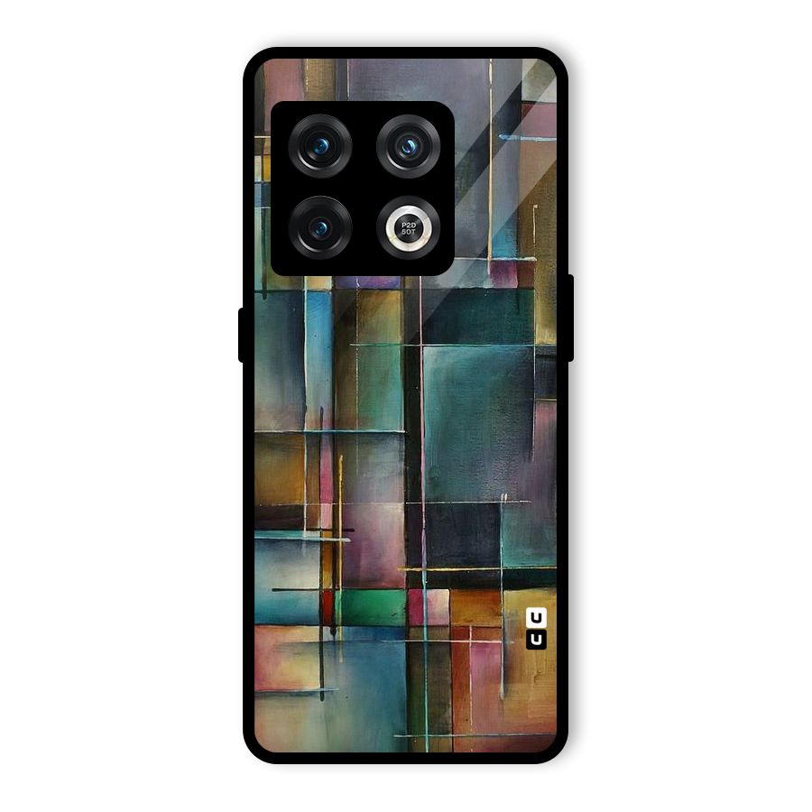 Dark Square Shapes Glass Back Case for OnePlus 10 Pro 5G