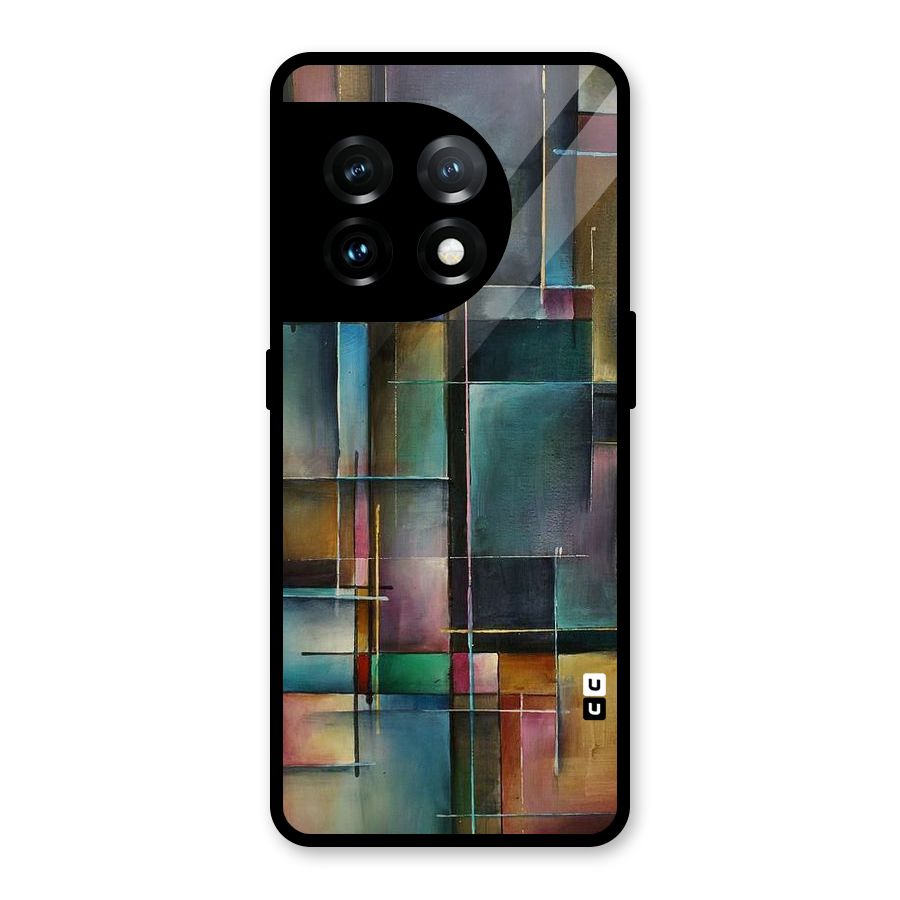 Dark Square Shapes Glass Back Case for OnePlus 11