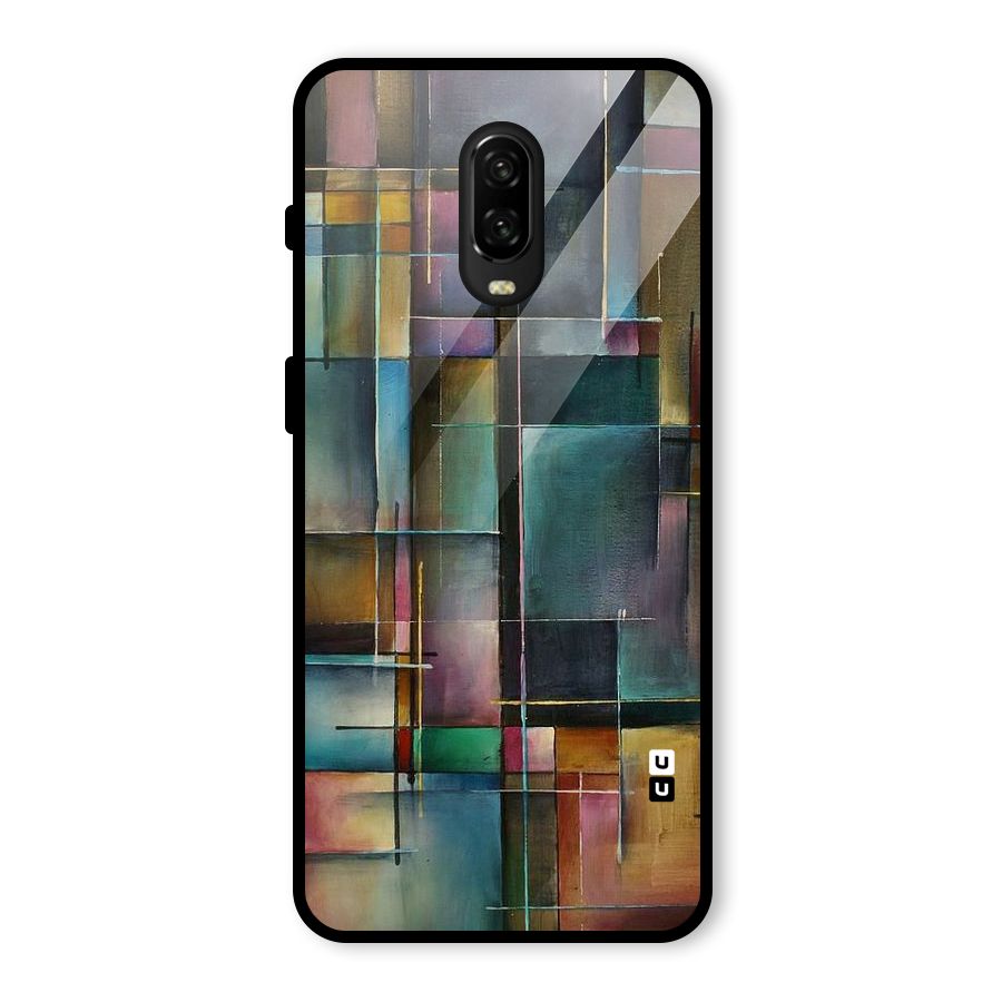 Dark Square Shapes Glass Back Case for OnePlus 6T