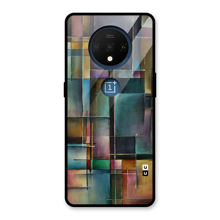 Dark Square Shapes Glass Back Case for OnePlus 7T