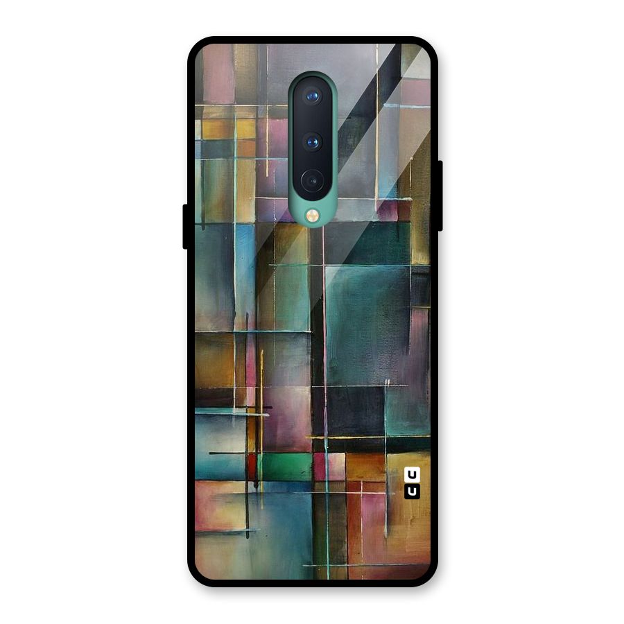 Dark Square Shapes Glass Back Case for OnePlus 8
