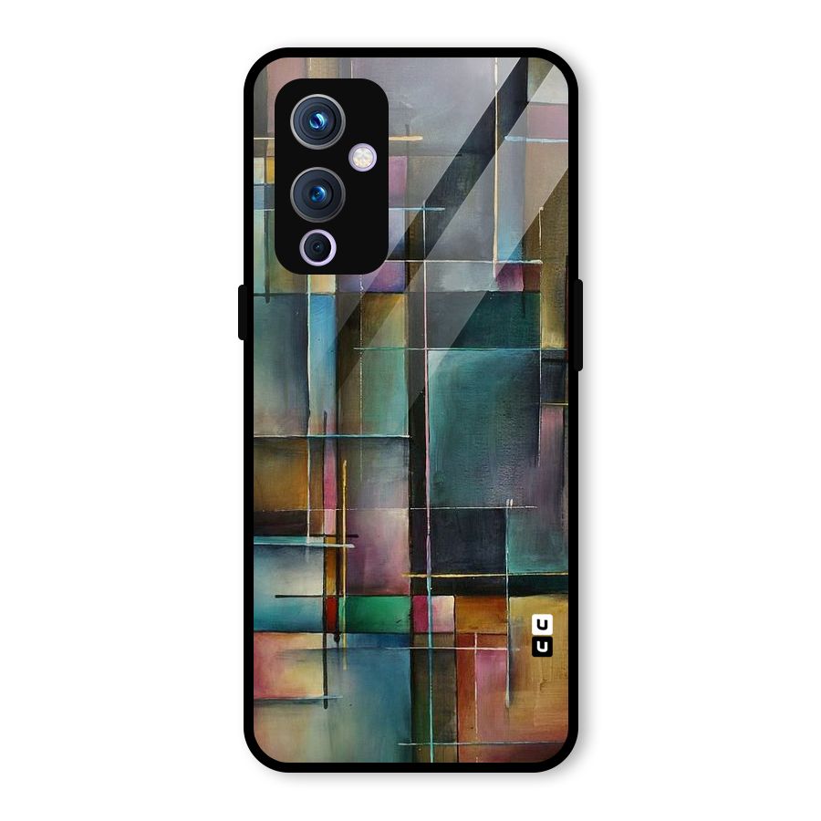 Dark Square Shapes Glass Back Case for OnePlus 9