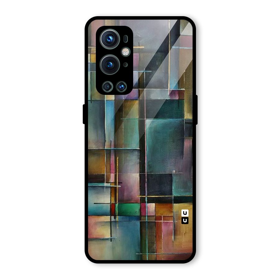 Dark Square Shapes Glass Back Case for OnePlus 9 Pro