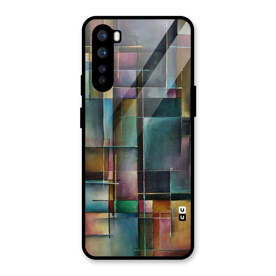 Dark Square Shapes Glass Back Case for OnePlus Nord