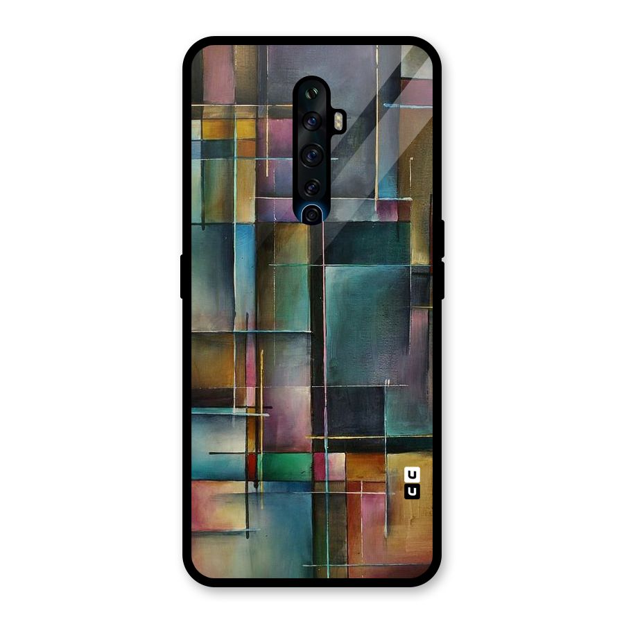 Dark Square Shapes Glass Back Case for Oppo Reno2 Z
