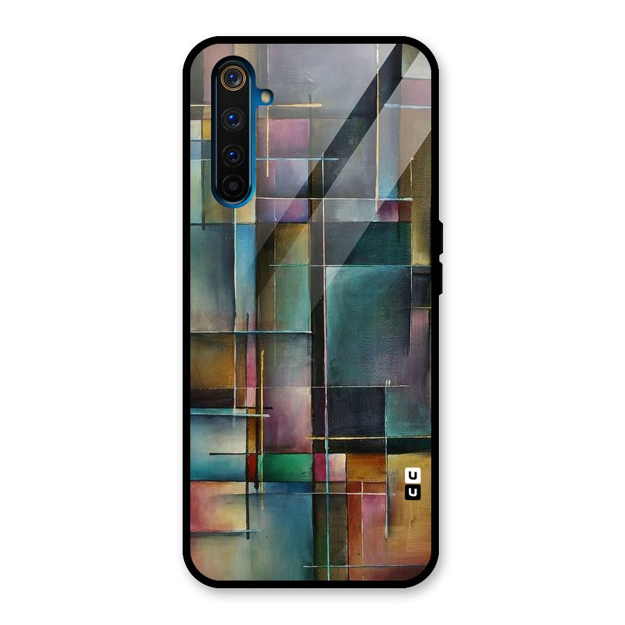 Dark Square Shapes Glass Back Case for Realme 6 Pro