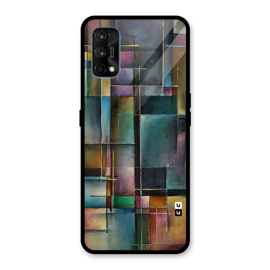 Dark Square Shapes Glass Back Case for Realme 7 Pro