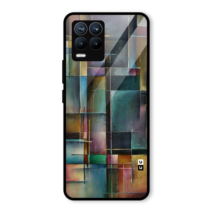 Dark Square Shapes Glass Back Case for Realme 8 Pro