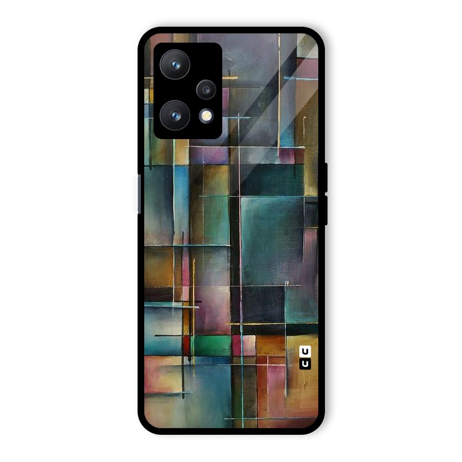 Dark Square Shapes Glass Back Case for Realme 9 Pro 5G