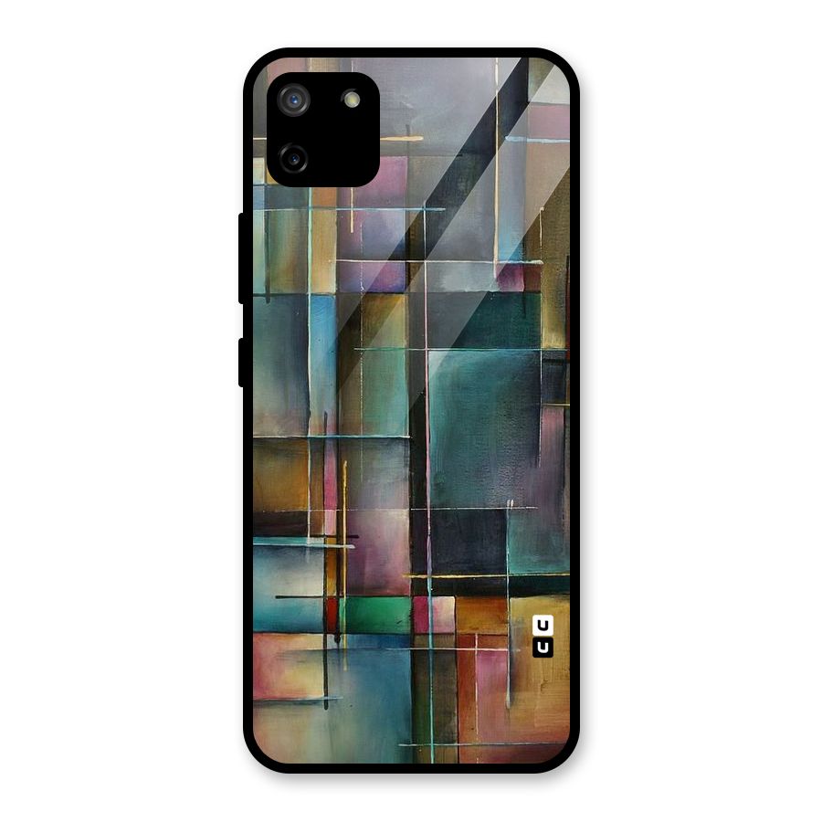 Dark Square Shapes Glass Back Case for Realme C11
