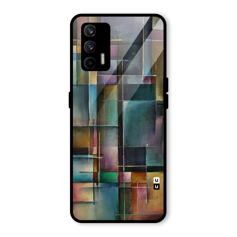 Dark Square Shapes Glass Back Case for Realme GT 5G