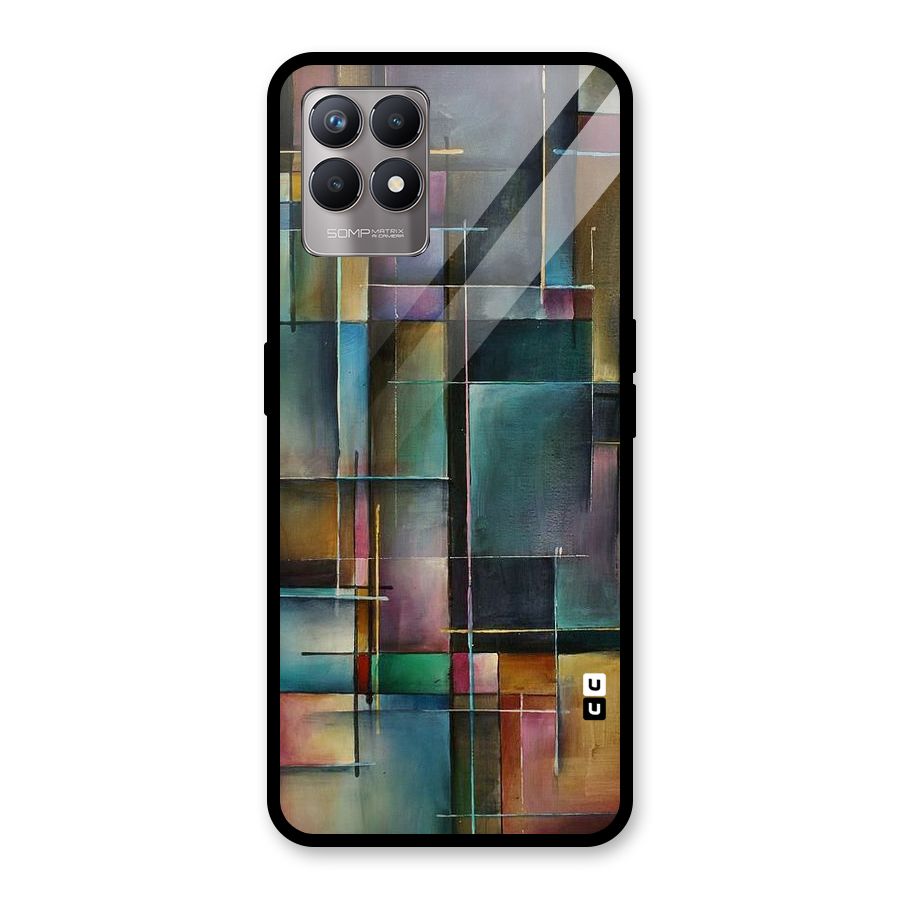 Dark Square Shapes Glass Back Case for Realme Narzo 50
