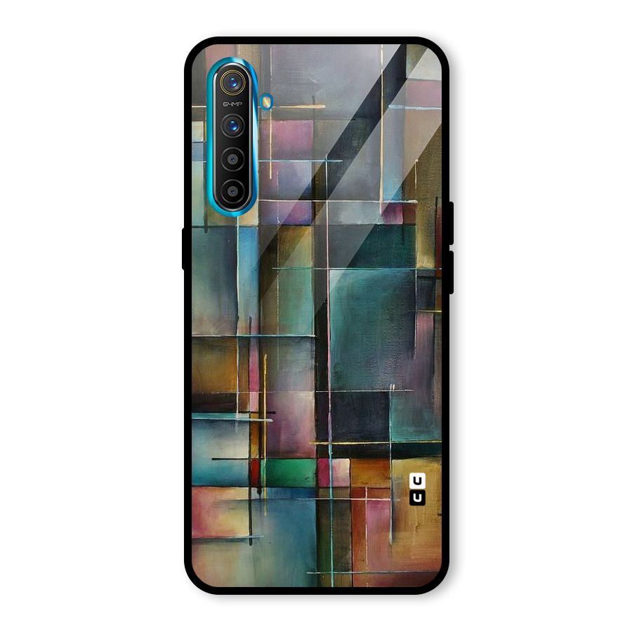 Dark Square Shapes Glass Back Case for Realme X2