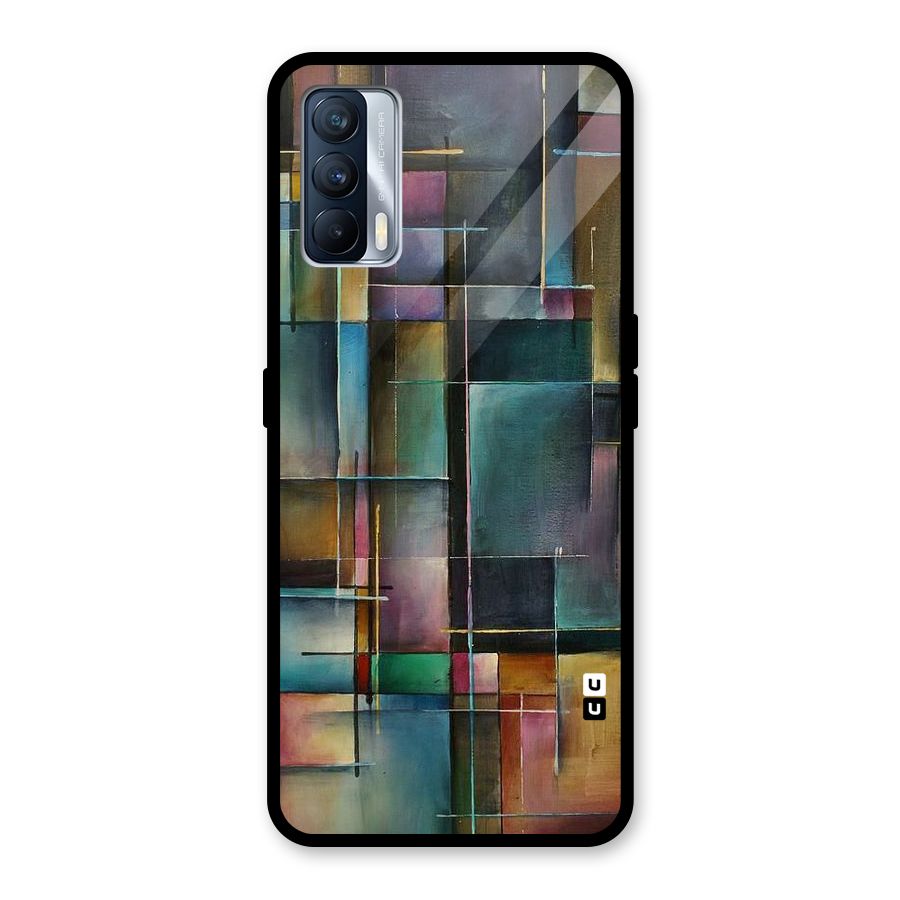 Dark Square Shapes Glass Back Case for Realme X7