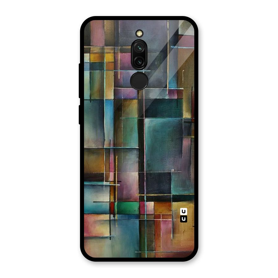 Dark Square Shapes Glass Back Case for Redmi 8