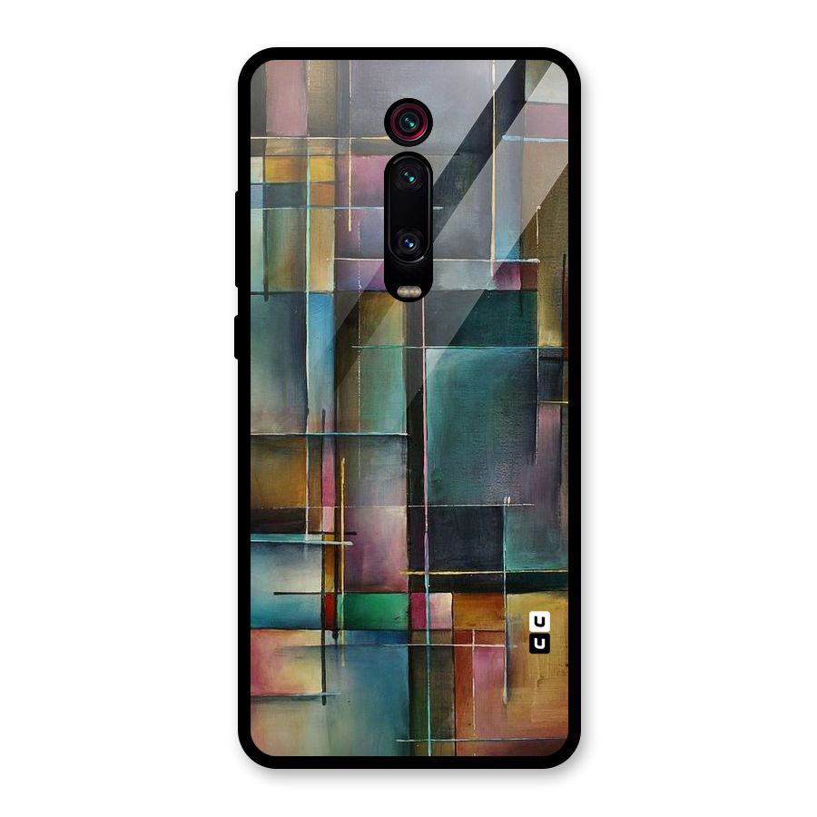 Dark Square Shapes Glass Back Case for Redmi K20 Pro
