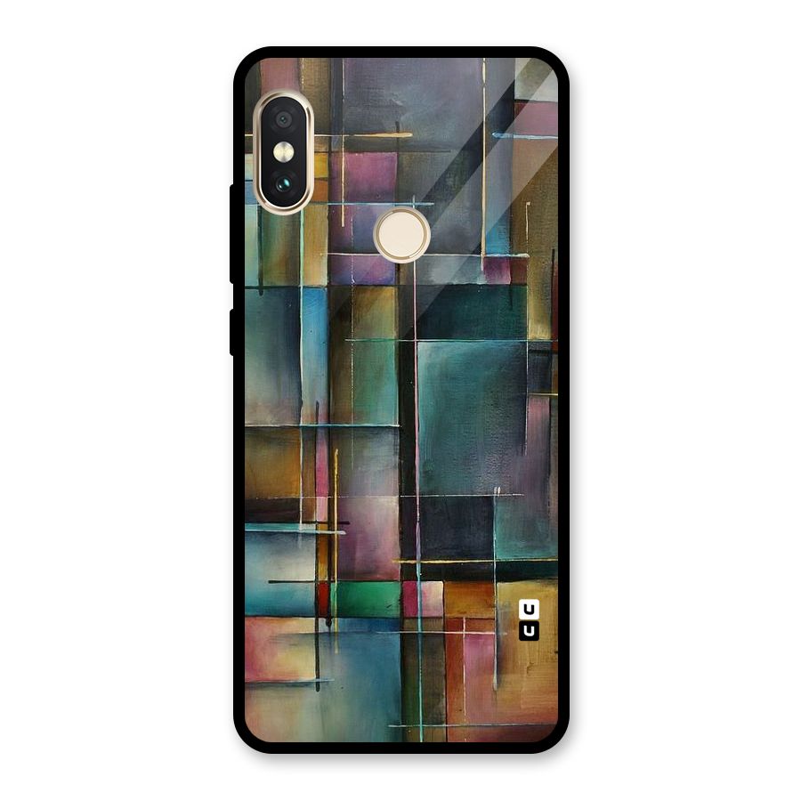 Dark Square Shapes Glass Back Case for Redmi Note 5 Pro