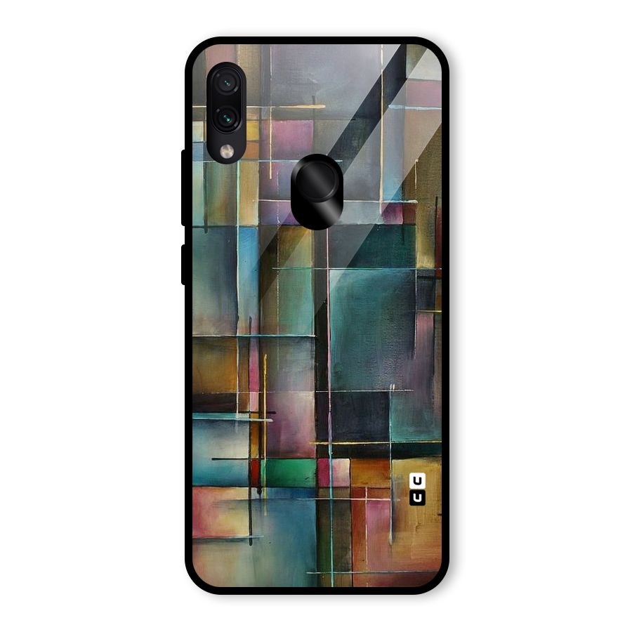 Dark Square Shapes Glass Back Case for Redmi Note 7