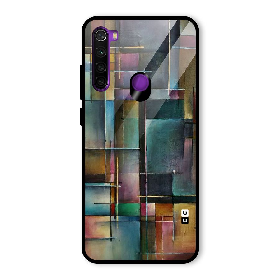 Dark Square Shapes Glass Back Case for Redmi Note 8