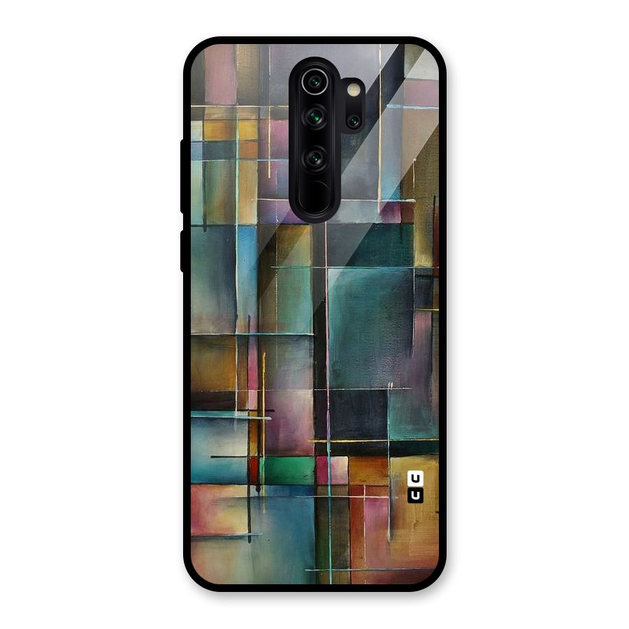 Dark Square Shapes Glass Back Case for Redmi Note 8 Pro