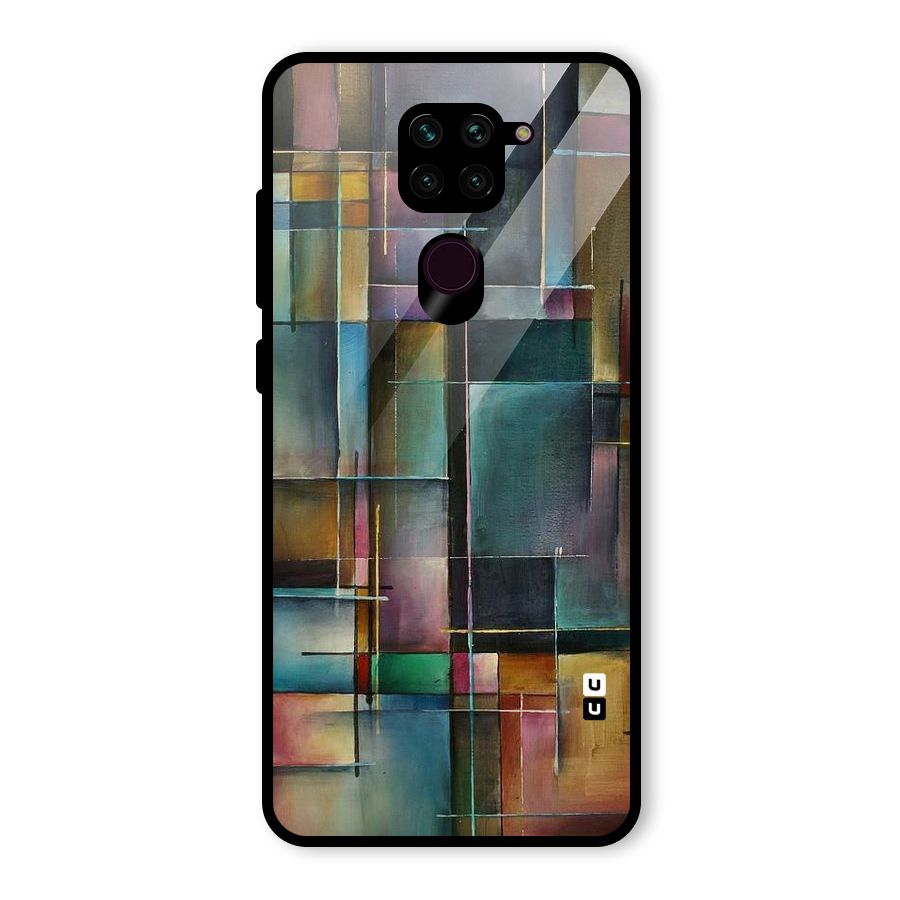 Dark Square Shapes Glass Back Case for Redmi Note 9