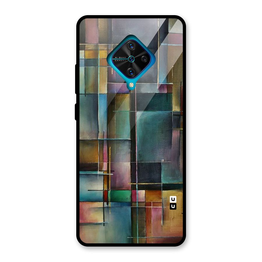 Dark Square Shapes Glass Back Case for Vivo S1 Pro