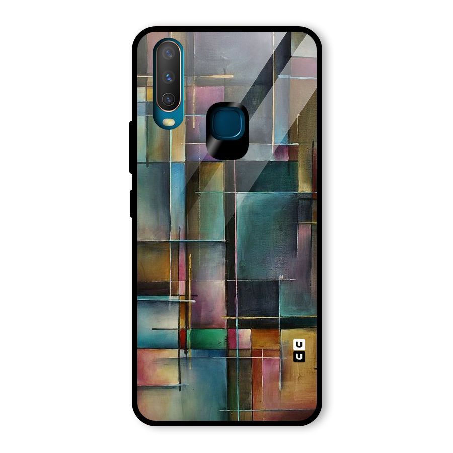 Dark Square Shapes Glass Back Case for Vivo U10