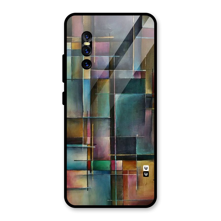 Dark Square Shapes Glass Back Case for Vivo V15 Pro