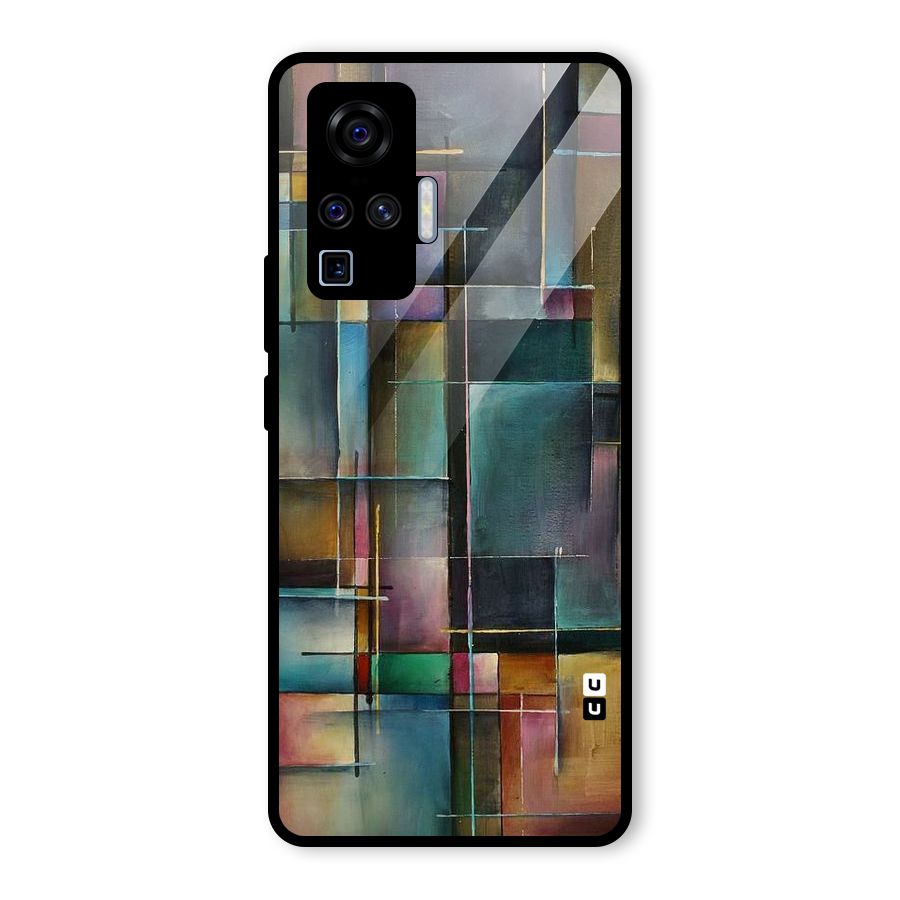 Dark Square Shapes Glass Back Case for Vivo X50 Pro