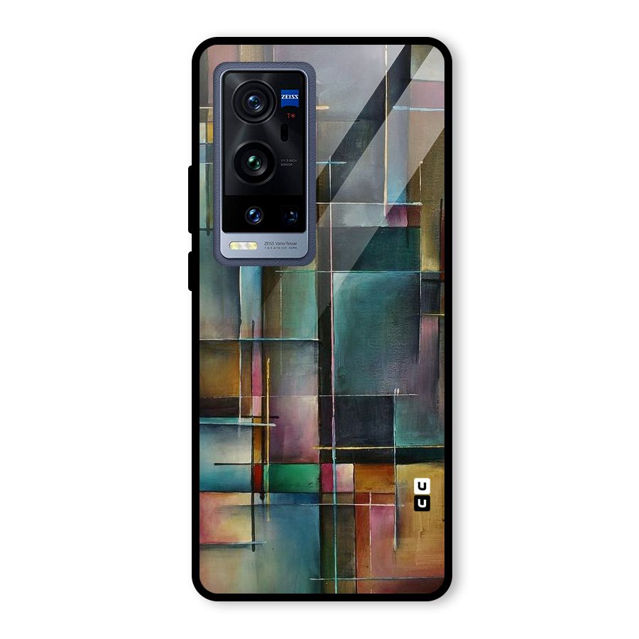 Dark Square Shapes Glass Back Case for Vivo X60 Pro Plus