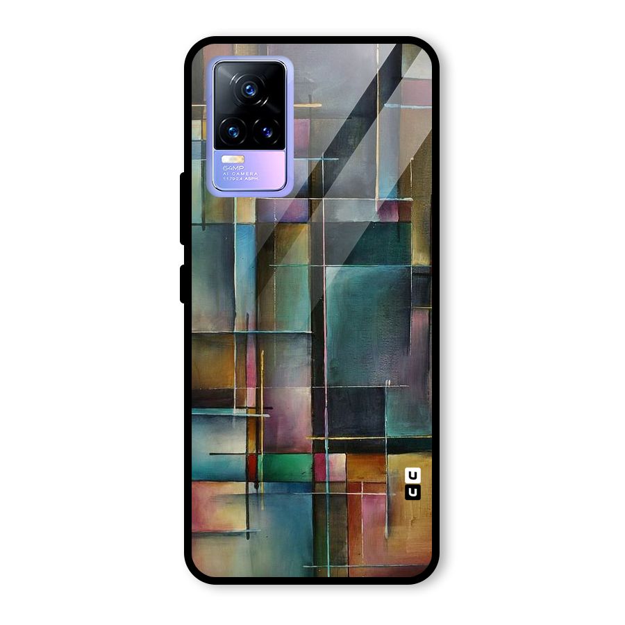Dark Square Shapes Glass Back Case for Vivo Y73