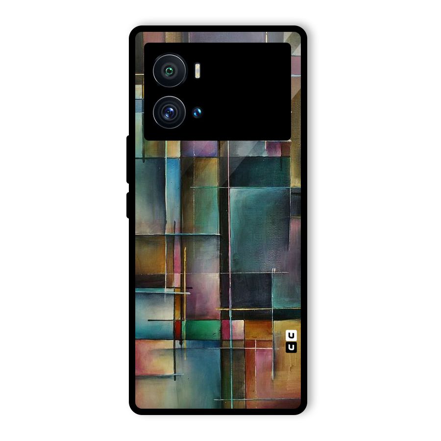 Dark Square Shapes Glass Back Case for Vivo iQOO 9 Pro