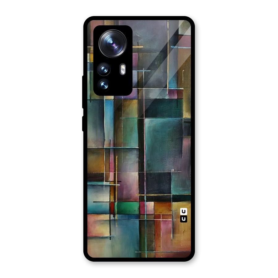 Dark Square Shapes Glass Back Case for Xiaomi 12 Pro