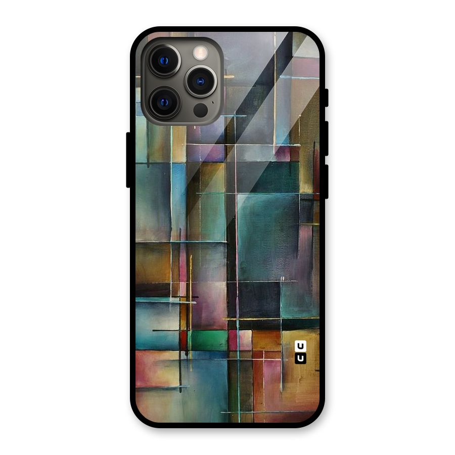 Dark Square Shapes Glass Back Case for iPhone 12 Pro Max