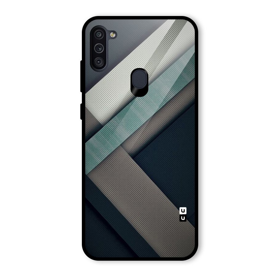 Dark Stripes Glass Back Case for Galaxy M11
