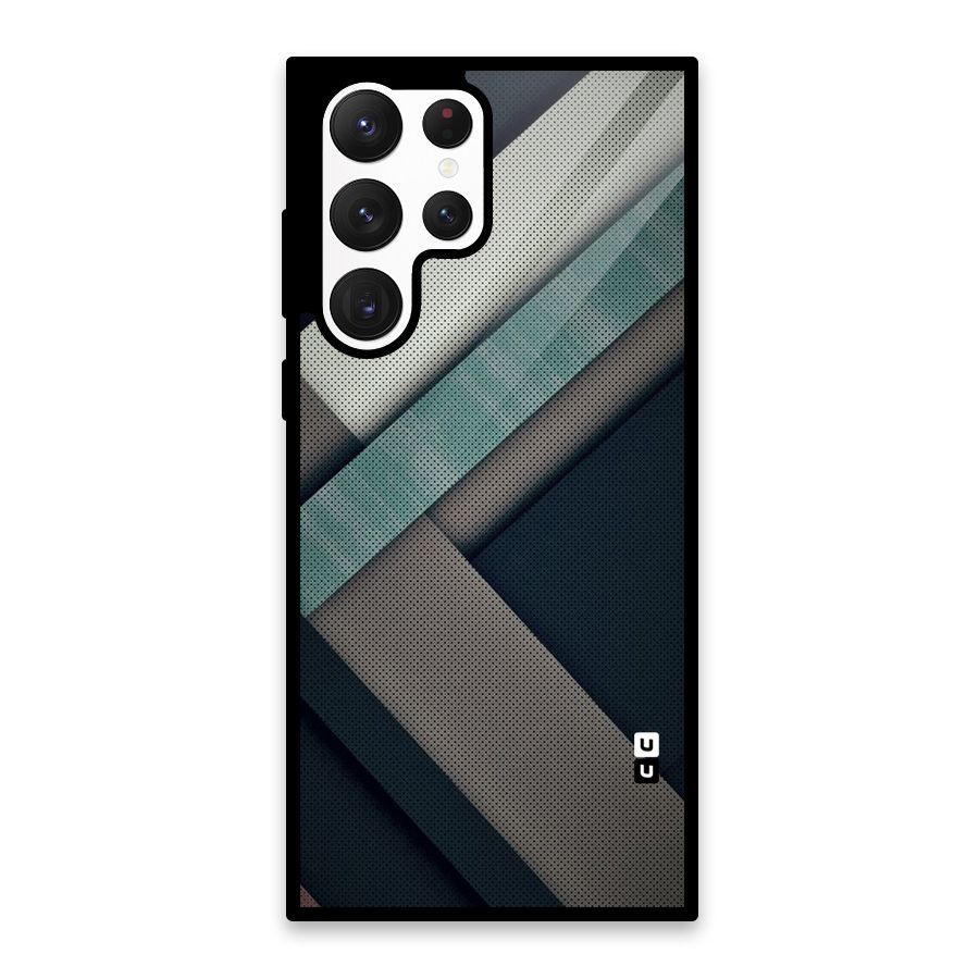 Dark Stripes Glass Back Case for Galaxy S22 Ultra 5G