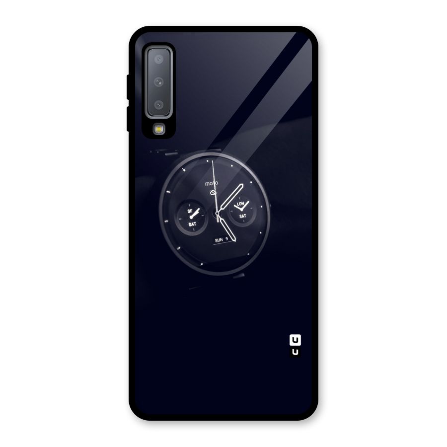 Dark Watch Glass Back Case for Galaxy A7 (2018)