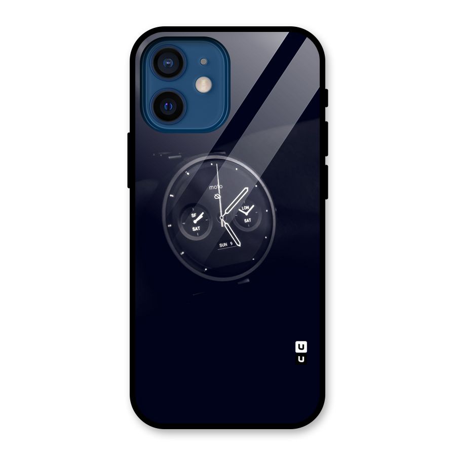 Dark Watch Glass Back Case for iPhone 12 Mini
