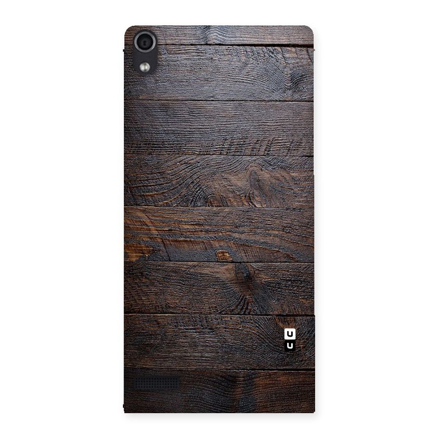 Dark Wood Printed Back Case for Ascend P6